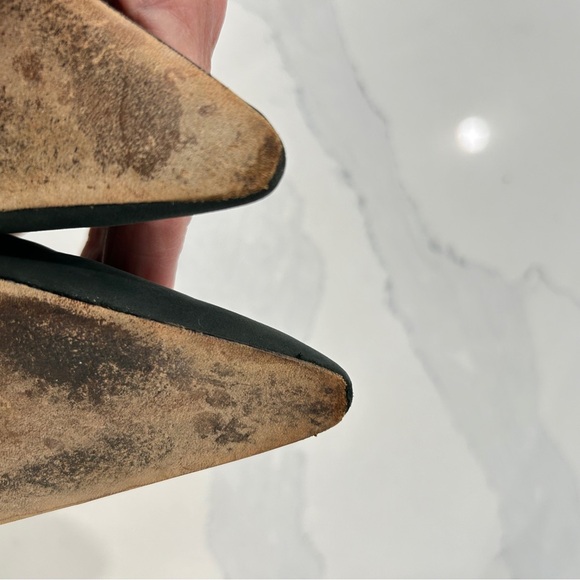 Manolo Blahnik Leather Pointed Toe Slingback Pumps - Picture 11 of 13